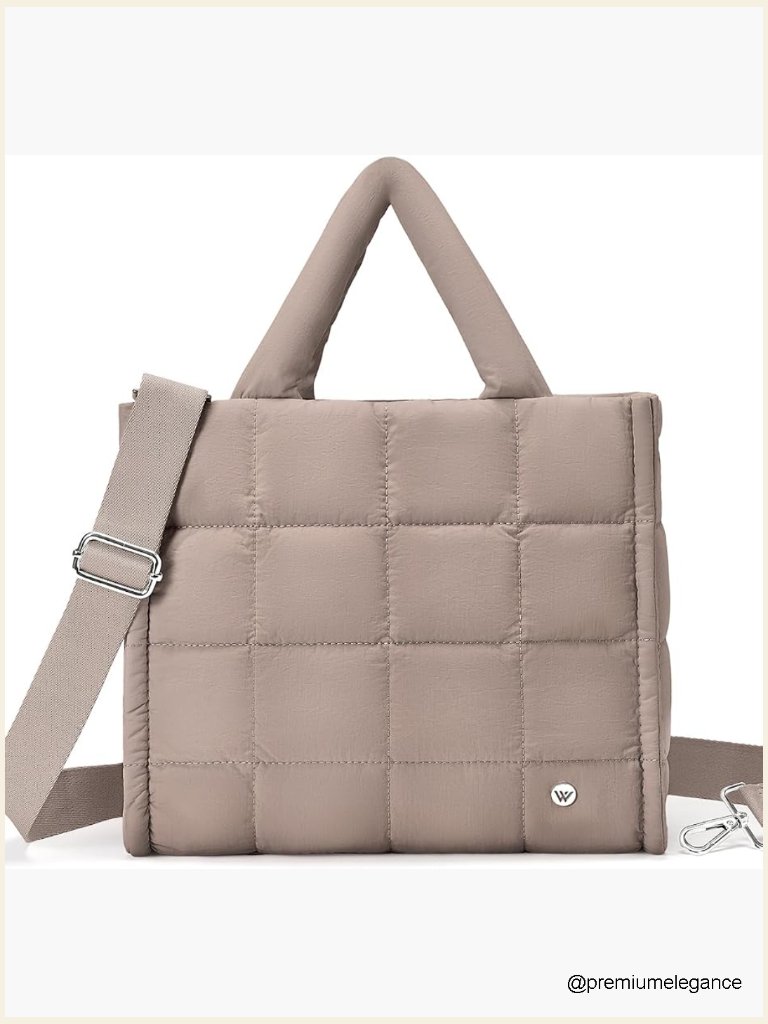 Quilted Puffer Crossbody Bag Lightweight Travel Tote Shoulder Bag